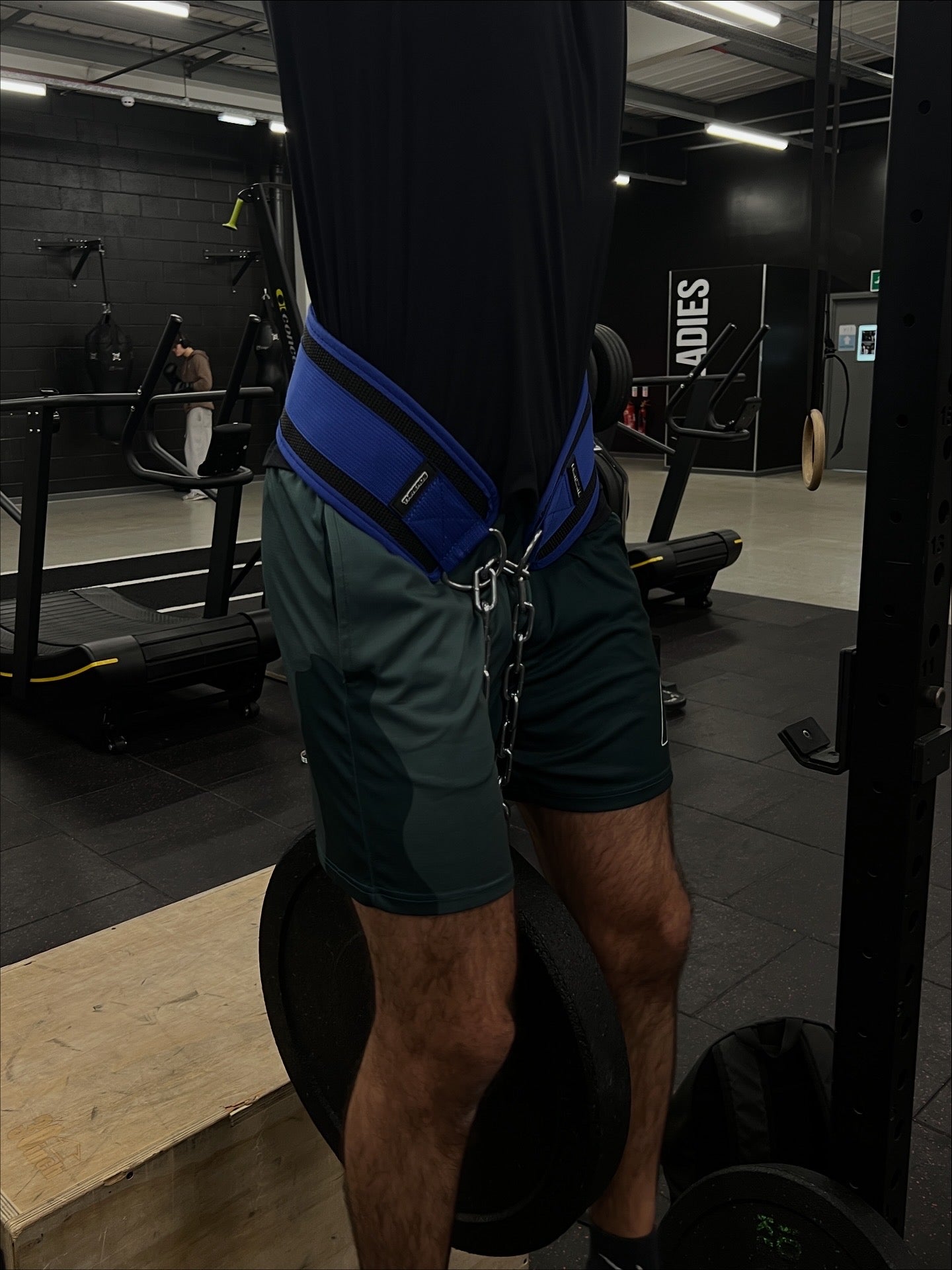 Gym Belt with Chain - Threads Blue